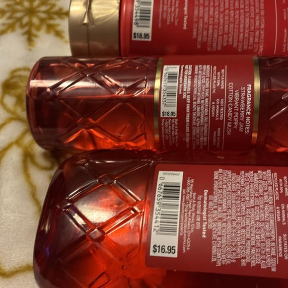 Red Bath & Body 3 Pc New Strawberry Flirt -Wash, Fragrance + Body Cream - Picture 4 of 4